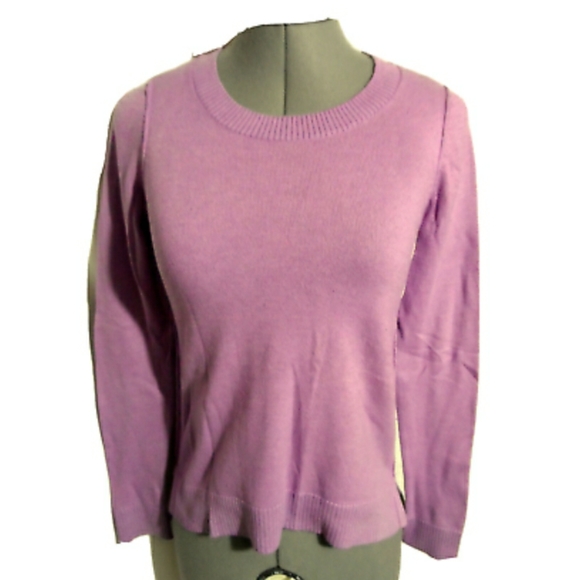 INC Sweater Top XS Lilac Purple reverse seams hi-lo hem Ribbed knit - Picture 1 of 6